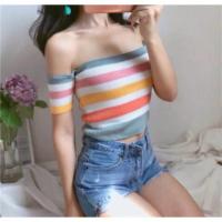ราคา เสื้อไหมพรมปาดไหล่สีพาสเทล (1262785367)