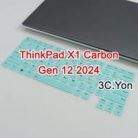ราคา Lenovo Keyboard Protector ThinkPad X1 Carbon Gen 12 2024 14 นิ้ว Intel แล็ปท็อปปุ่มกดลายนิ้วมือนุ่มโปร่งใสสีชมพูซิลิโคนล้างทําความสะอาดได้กันฝุ่นคีย์บอร์ดฟิล์มป้องกัน (28215421701)