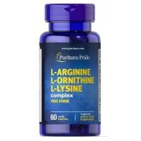 ราคา Tri-Amino Acid (L-Arginine , L-Ornithine , L-Lysine ) [ 60 เม็ด ] Puritan's Pride (5558099587)