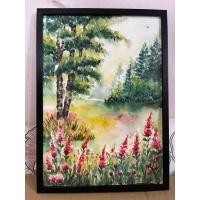 ราคา ภาพวาดน้ำตก ภาพวาดดอกไม้ ภาพวาดธรรมชาติ สีน้ำ ขนาดA3/29.7x42cm พร้อมกรอบกระจก แขวนได้ตั้งได้ (56801090551)