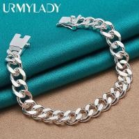 ราคา Urmylady สร้อยข้อมือเงินแท้ 925 10 มม. หัวเข็มขัดสี่เหลี่ยม 20 ซม. เครื่องประดับแฟชั่น สําหรับผู้ชาย ผู้หญิง งานหมั้น งานแต่งงาน ปาร์ตี้ (23250983403)