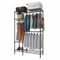 ราคา Ghouse Online HAWDD ราวแขวนตั้งพื้นพร้อมชั้นปรับระดับได้ รุ่น DAMON ขนาด 45x120x180ซม. สีดำ สินค้าขายดี! (21296593989)