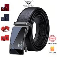 ราคา WilliamPOLO เข็มขัดหนังแท้ผู้ชาย หัวเข็มขัดอัตโนมัติ แฟชั่นงานธุรกิจ-วันสบายๆ Men's Real Leather Belt Automatic Buckle - New Business Casual Belt for Men (57811641106)