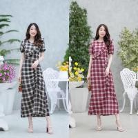 ราคา เดรส ลายสก็อต สีดำ สีแดง ปรับแต่งย่นด้านหน้า นางแบบใส่งานจริง ตรงปก ใส่เที่ยว ใส่ทำงานสวย (26007285120)