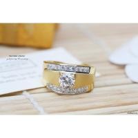 ราคา แหวนเพชร แหวนผู้ชายงานหุ้มทองคำแท้ ไม่ลอก ไม่ดำ (14857564582)