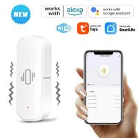 ราคา Tuya สมาร์ท WiFi เซ็นเซอร์สั่นสะเทือนใหม่ล่าสุดเครื่องตรวจจับการเคลื่อนไหวไร้สาย Anti-Theft Shock Sensor Home Security Alarm ระบบ V9DP (43330382134)