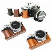 ราคา กระเป๋าหนัง PU ครึ่งตัวสําหรับกล้อง Olympus PEN-F EM5 EM10 OM-D E-M5 E-M10 Mark II III IV E-PL10 E-PL9 E-PL8 (25827547823)