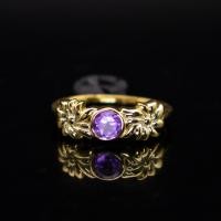 ราคา แหวนพลอยอเมทิสต์ (Amethyst) ตัวเรือนเงินแท้ 92.5 % ชุบทอง ไซด์นิ้ว 57 หรือเบอร์ 8 US สินค้ามีใบรับประกันจากทางร้าน (44257721812)