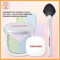 ราคา WAKEMAKE STAY FIXER MULTI COLOR PACT 8.6G – 3 COLOR TONE CORRECTING FINISHING POWDER (WITH BRUSH) (56006231859)