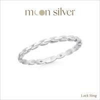 ราคา Moonsilver แหวนเงิน รุ่น Lock ลายโซ่ แหวนเงินแท้ 9.25 มินิมอล (23763848018)