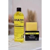 ราคา AHA70% Premium White Booster Dose Serum 500ml. & Soap 80g. (16139779453)