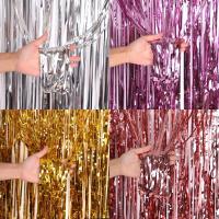 ราคา ม่าน ม่านฟอยล์ Backdrop ม่านฟอย พื้นหลัง ตกแต่งงานปาร์ตี้ ขนาด 1x2m (เมตร) (56455071143)