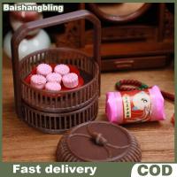 ราคา BSBL ตุ๊กตาเลียนแบบไม้ไผ่ Mini สไตล์โบราณจีนรอบตะกร้าอาหารอุปกรณ์เสริม DollsHouse Miniature เครื่องประดับ BL (42130395494)