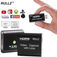 ราคา Rullz Loop out Audio Video Capture Card กล่องบันทึก HDMI Mic in USB 2.0 3.0 เกมถ่ายทอดสดสําหรับ PS5 สวิทช์ DVD HD กล้อง (49813214389)