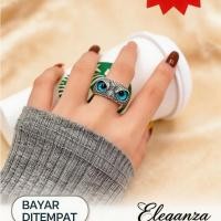 ราคา [Eleganza] แหวนนกฮูกสําหรับผู้ชายและผู้หญิงแหวนนกฮูกแบบปรับได้ (49859758791)