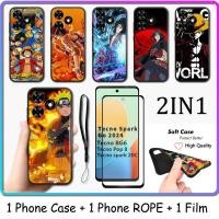 ราคา 2 IN 1 เคสโทรศัพท์มือถือ เซรามิค กันรอยหน้าจอ ลายนารูโตะ วันพีซ สําหรับ Tecno Spark Go 2024 BG6 (25058572549)
