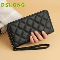 ราคา DSLONG Quilted Wallet, PU Leather Vintage Long Wallet, Womens Fashion Black Zipper Clutch Wallet Daily Use (40781620414)