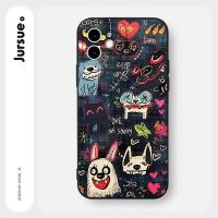 ราคา JURSUE เคสไอโฟน เคสซิลิโคนนุ่มกันกระแทกลายการ์ตูนน่ารักตลก เคสโทรศัพท์ สีดำ Compatible for iPhone 17 16 15 14 13 12 11 Pro Max SE 2020 X XR XS 8 7 Plus xsmax 6splus 7plus 8plus พลั (14398207588)