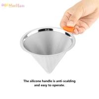 ราคา HMILON Coffee Dripper, Fine Mesh ทําความสะอาดง่ายกรองกาแฟ, ช่องทางสแตนเลสนํากลับมาใช้ใหม่ Pour Over Coffee Filter Pour Over Coffee (50312759491)