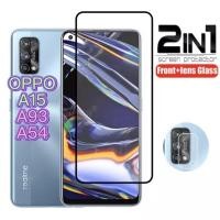ราคา 2in1 OPPPO A15 A54 A93ฟิล์มเลนส์กล้อง + ฟิล์มกระจกเต็มจอขอบดำ ฟิล์มกันกระแท (8568809099)
