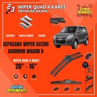 ราคา Suzuki Karimun Wagon R Quad Wiper แพ็คเกจหน้าต่างรถยนต์ 1 ชุดด้านหน้าด้านหลังฟรี 5 โบนัส (54710288695)