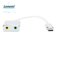 ราคา การ์ดเสียง USB LONEMI, Plug and Play 7.1 Channel Type-C to 3.5mm Audio Adapter, Silver No Drive Aluminium Alloy 3.5mm Female External Headphone Converter คอมพิวเตอร์แล็ปท็อป (49009623629)