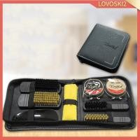 ราคา [Lovoski2] 8 In 1 Boots Shoe Shine Polish Cleaning Brush Set Kit In Travel Case Bag (56312594020)