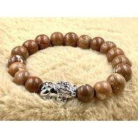 ราคา BA-01-160165 สร้อยข้อมือปี่เซี๊ยะสีเงิน หินพระธาตุเขาสามร้อยยอด ขนาด 20 ซม. (14039508668)