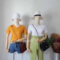 ราคา เสื้อยืดสีเหลือง เรย่อนคอวี ไซส์ใหญ่สาวอวบใส่ได้ (3941548100)