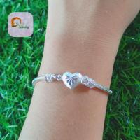 ราคา สร้อยข้อมือเงิน ลายกระดูกงูหัวใจ ความยาว 7 นิ้ว ไม่ลอก ไม่ดำ (26367143189)