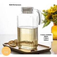ราคา [500ML/1100ML/1800ML] ความจุขนาดใหญ่กาต้มน้ําเย็นเหยือกแก้วดื่มเสิร์ฟเหยือกน้ําโถเหยือกแก้วเหยือกน้ําเย็นแก้ว (44512458363)