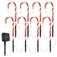 ราคา 8Pcs Solar Power Christmas Candy Cane Lights Outdoor Garden Yard Lawn Decor (26316909727)