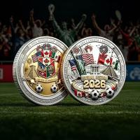 ราคา 2026 เหรียญที่ระลึกฟุตบอลโลกของ FIFA USA Canada Mexico ของขวัญของที่ระลึกสะสม (48112718285)