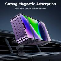 ราคา ❤ Hoco 2 IN 1 15W Magnetic Charger Car Air Vent Mount Cell Holder Stand With Color Light Samsu (29304262351)