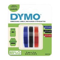 ราคา DYMO เทปพิมพ์อักษรนูน คละสี ขนาด 9 มม. x 3 เมตร (แพ็ค 3 ม้วน) (24910268237)