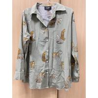 ราคา เสื้อเชิ้ต ลายเสื้อ สีเขียวขี้ม้า ป้ายLaLune (มือสอง) (16581534918)