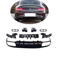 ราคา W205 diffuser rear bumper diffuser auto parts for Mercedes Benz W205 C43S AMG coupe 2015 2016 2018 (47806225256)