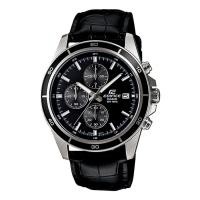 ราคา Casio Edifice นาฬิกาข้อมือผู้ชาย สายหนังแท้ รุ่น EFR-526,EFR-526L,EFR-526L-1A - สีดำ (2230706915)