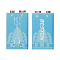 ราคา BESTON ถ่านชาร์จ 9V 3600mWh 2 ก้อน แบตเตอรี่ชาร์จ 9 โวลต์ Type-C USB 9V Rechargeable Lithium Battery (41604597022)