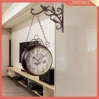 ราคา [โลโวสกี้2] นาฬิกาแขวนสองด้านไม่ผูกวินเทจสไตล์ยุโรปสีน้ําตาลสําหรับสวนบ้านห้องนั่งเล่นของขวัญศึกษา (53513639467)