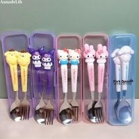 ราคา 【Aanadel.th】ชุดช้อนส้อมพกพาสำหรับนักเรียน ลายการ์ตูน ชุด 2 ชิ้น ช้อนส้อมสแตนเลส (27077514879)