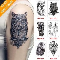 ราคา รอยสักชั่วคราว ขนาด 21cmx15cm Aesthetic Tattoo Motif สติ๊กเกอร์รอยสักชั่วคราว ฮาลาล ขายส่ง Water Tattoo motifs สําหรับผู้หญิง ดอกไม้ งู ชนเผ่า macn กะโหลกศีรษะ นกฮูก HB 301 (26893598858)