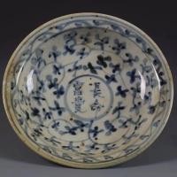 ราคา Jingdezhen เครื่องลายครามโบราณ Ming มือวาดสีฟ้าสีขาวอายุยืน Century-ชามตัวละครเก่าโบราณโบราณ Distressed Porce (27895292162)