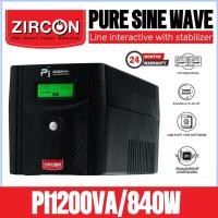 ราคา Hot-Sale! ZIRCON UPS PI 1200VA/840W Pure Sine Wave 100% /Power Supply 80 Plus/ ประกัน 2 ปี (20595587897)