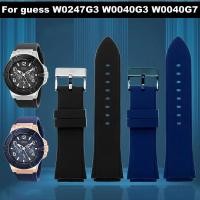 ราคา สายนาฬิกายาง 22 มม.สีฟ้ายางซิลิโคนสร้อยข้อมือสําหรับ guess W0247G3 W0040G3 W0040G7 นาฬิกายี่ห้อ sport สายนาฬิกา (46308069188)