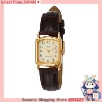 ราคา นาฬิกาข้อมือ CITIZEN Q&Q อะนาล็อก กันน้ำ สายหนัง รุ่น QA69-103 สำหรับผู้หญิง สีทอง นาฬิกาญี่ปุ่น (40708791185)