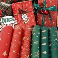 ราคา 1/3/5 ชิ้น DIY Craft ของขวัญบรรจุภัณฑ์กระดาษ - Home Festive Party Decor - คริสต์มาสห่อกระดาษคราฟท์ - ต้นคริสต์มาส Santa Claus Snowflake รูปแบบ (50603033811)