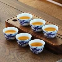 ราคา Retro Blue White ถ้วยชาเซรามิคมือวาด Kung Fu รูปแบบมังกรถ้วยชาเดี่ยวชุดชาส่วนบุคคล (53213597033)