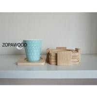 ราคา ที่รองแก้วไม้ จานรองแก้วไม้ เหลี่ยม โซปา ไม้ยางพารา 4ชิ้น/เซ็ต Zopawoodี่รองแก้วไม้ จานรองแก้วไม้ เหลี่ยม โซปา ไม้ยางพาร (7600854900)