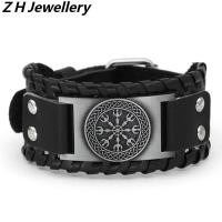 ราคา [Z H Jewelry] Hip Hop Vintage Viking Mens Fashion Leather Weave Rune Bracelet Party Jewelry Accessories (55311907027)